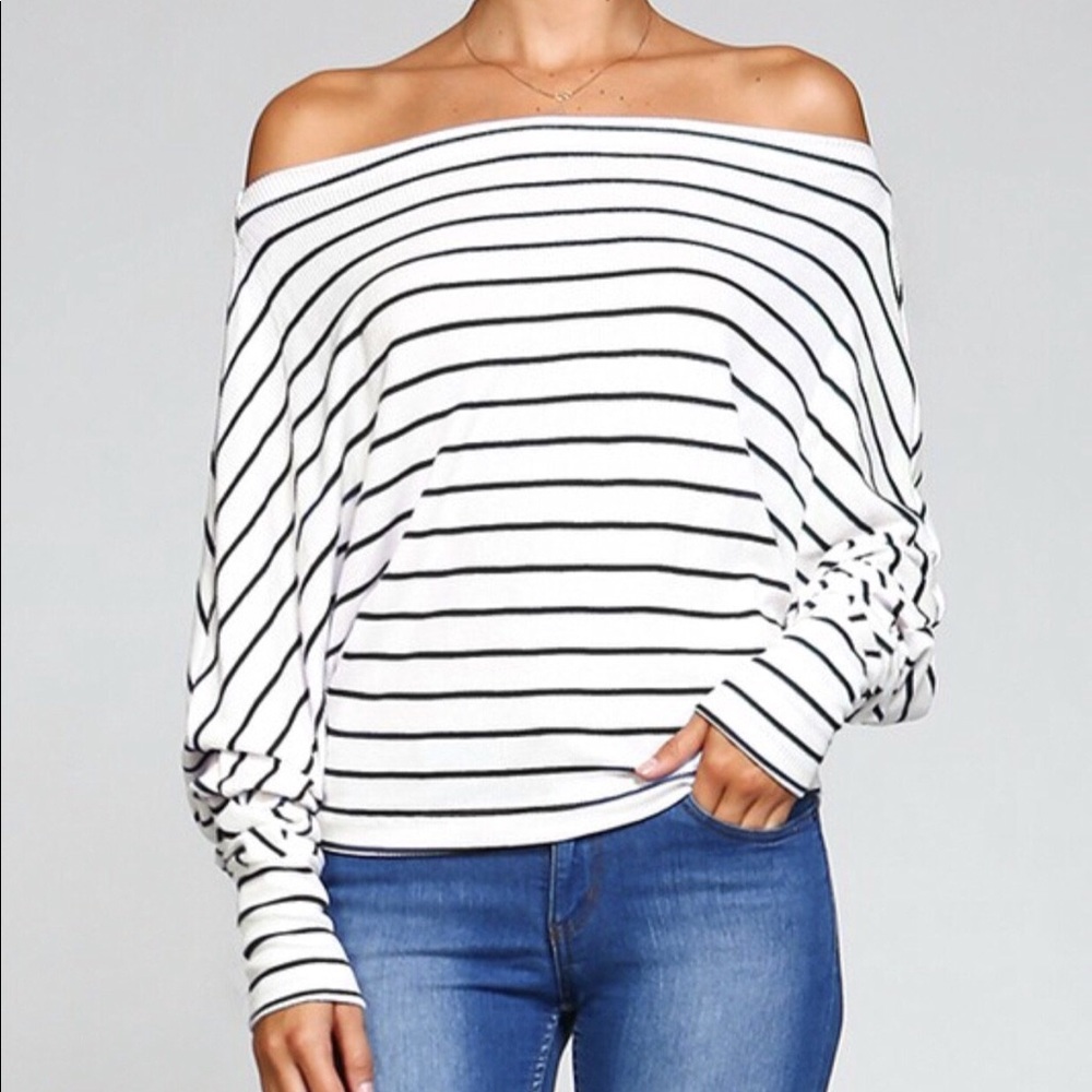 Off The Shoulder Striped Top